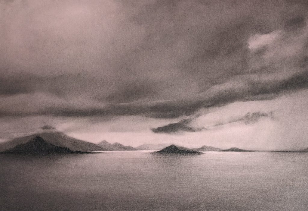 Debashree-Mavani_Sukoon_Charcoal on Paper_18x28_2023